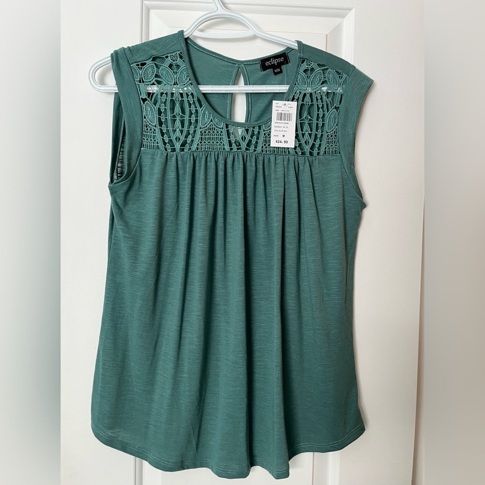 Elegant Green Sleeveless Top by Eclipse